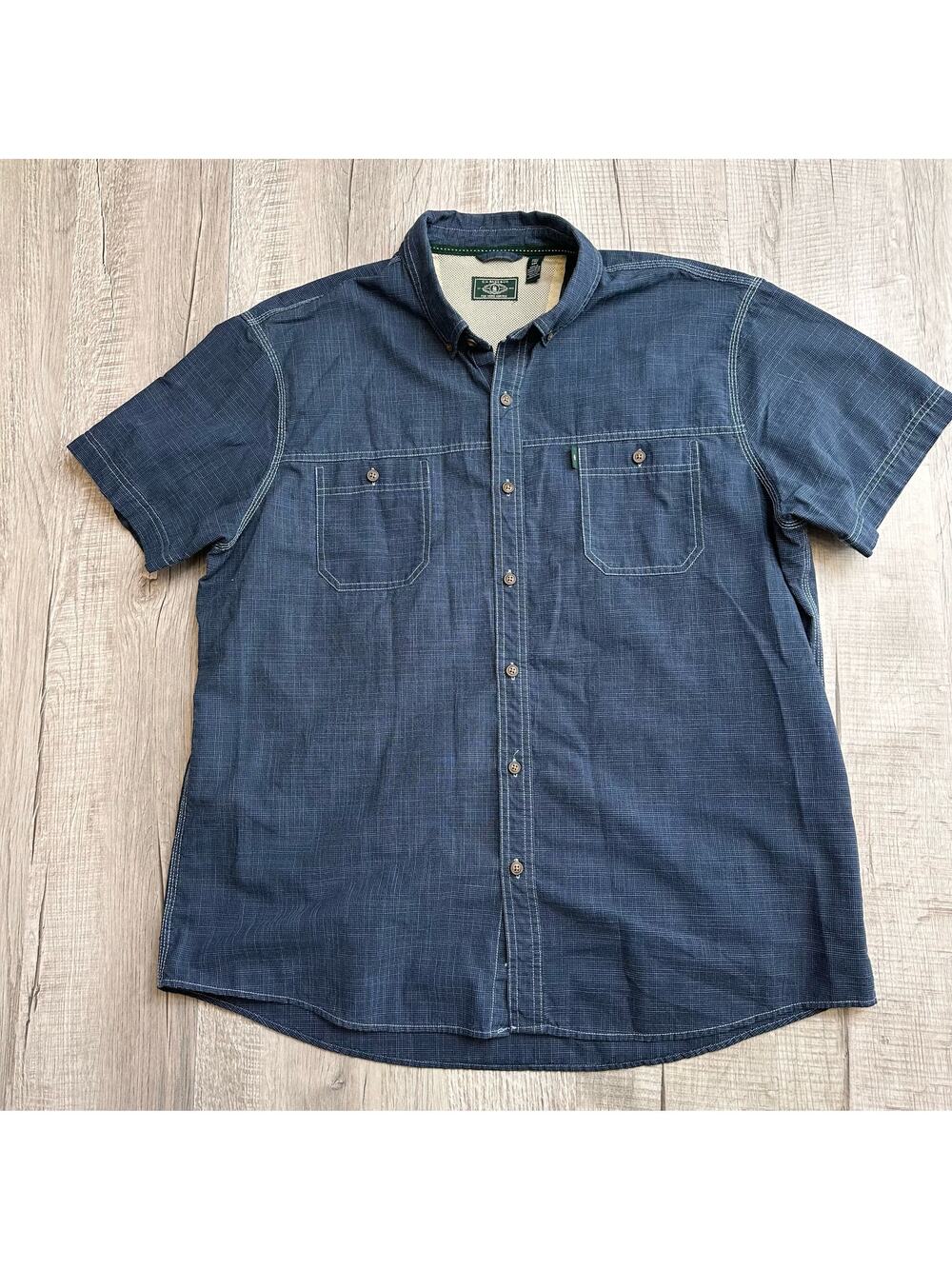 G.H. Bass & Co Shirt Mens XXL Blue Chambray Button Up Outdoor Utility Workwear